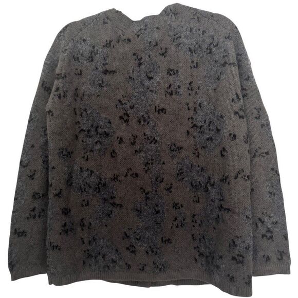 ALLSAINTS Women's Sz SMALL Grey Black Patterned V-Neck Wool Blend Cardigan $228 - Picture 5 of 10